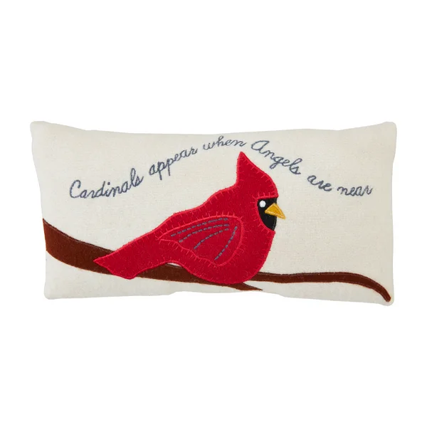 Lumbar Cardinal Felted Pillow By Mud Pie