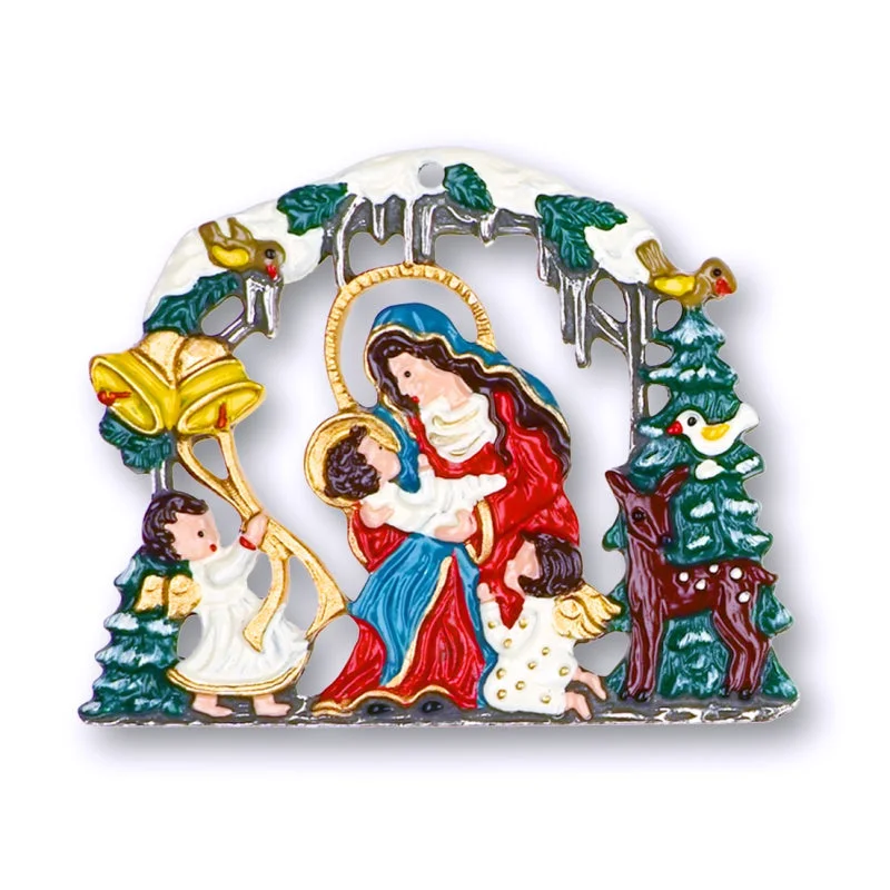 Madonna with Child and Angels Ornament by Kuehn Pewter