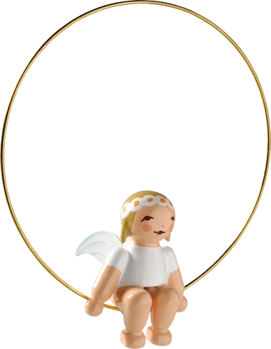 Marguerite Angel on Ring Wooden Ornament by Wendt und Kuhn