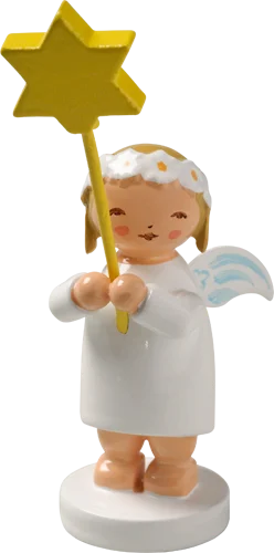 Marguerite Angel with Star Wooden Figurine by Wendt und Kuhn