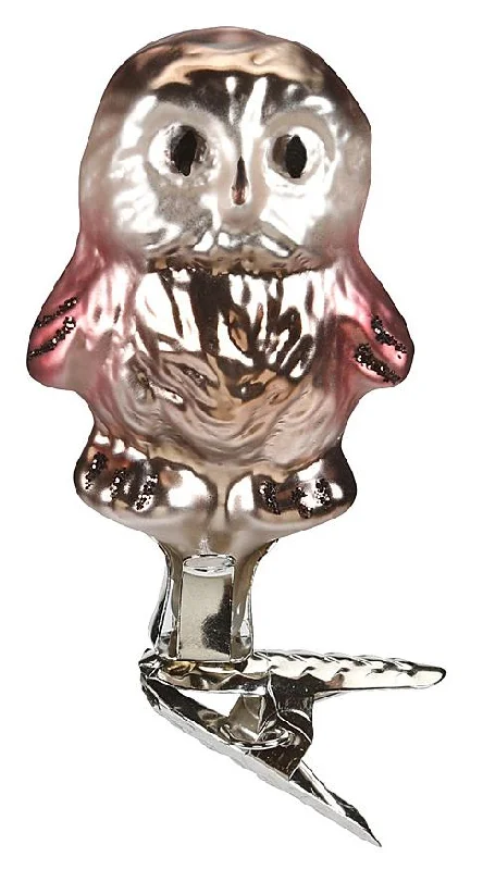 Mauve Baby Owl Ornament by Inge Glas of Germany