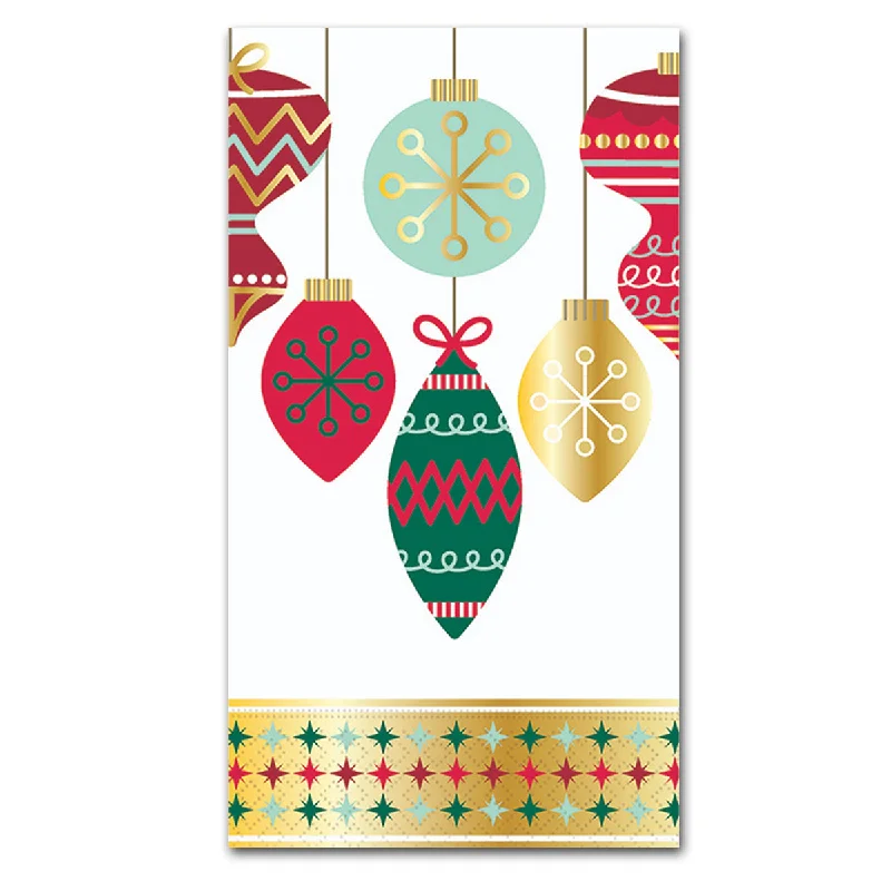 Merry & Bright Christmas Ornaments Paper Guest Towels