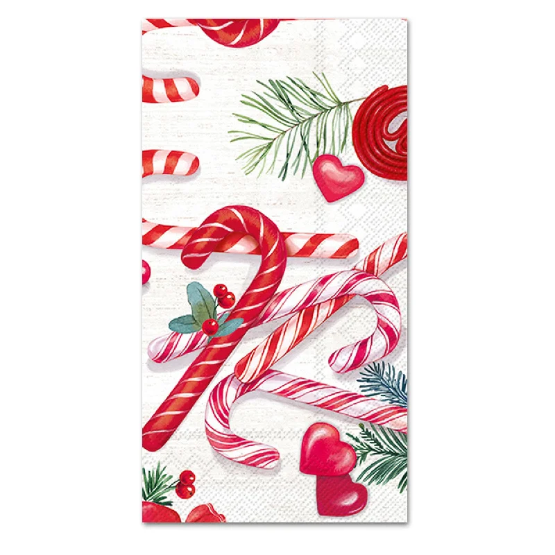 Merry Candy Canes Paper Guest Towels - Buffet Napkins