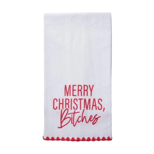 Merry Christmas Bitches Tea Towel