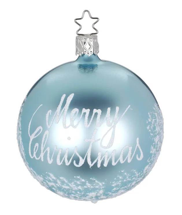 Merry Christmas, Mint shiny Ornament by Inge Glas of Germany