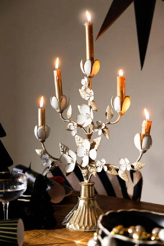 Metal Floral Candelabra