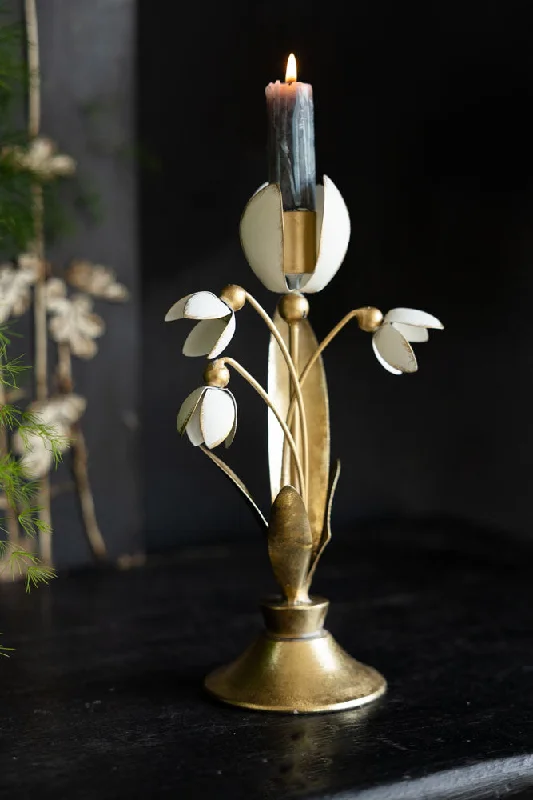 Metal Floral Candle Holder