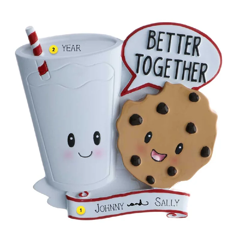 Personalized Milk and Cookies Couple Ornament