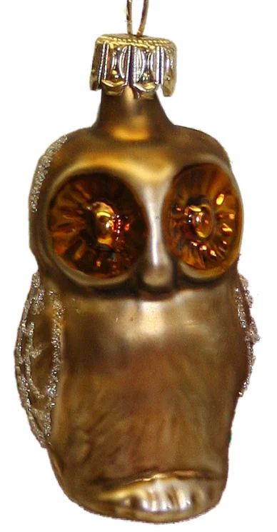 Mini Brown Owl Ornament by Old German Christmas