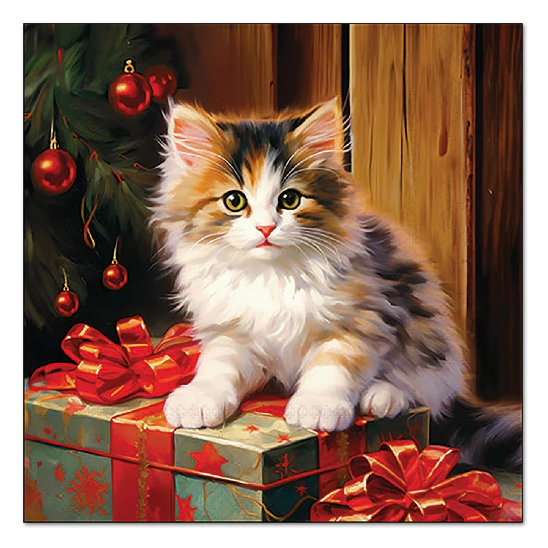 Molly the Christmas Kitten Paper Luncheon Napkins