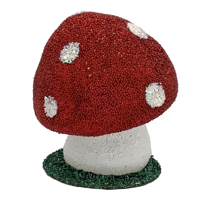 Mushroom, Red Beaded Figurine by Ino Schaller