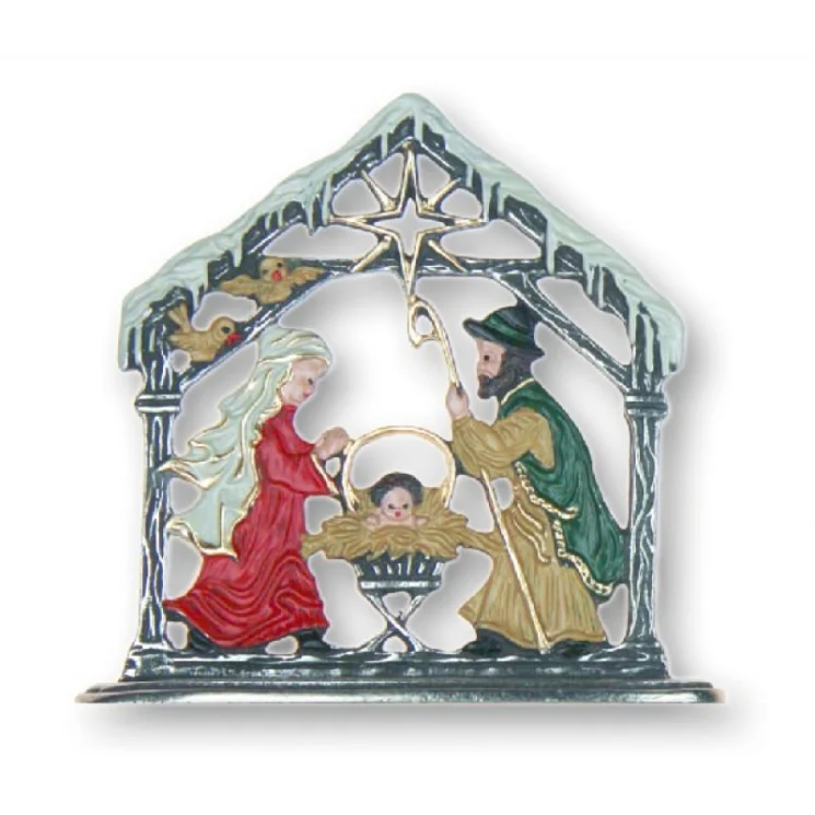 Nativity with Bright Star Pewter Figurine by Kuehn Pewter