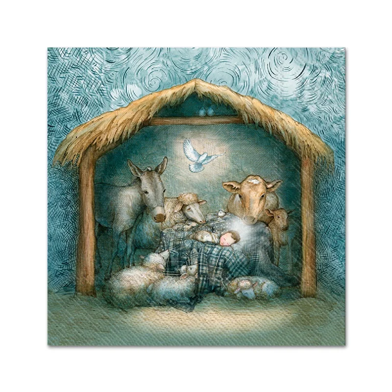 Nativity Peace Paper Beverage Napkins