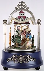 Nativity with Three Wiseman Pewter Music Box by Kuehn Pewter