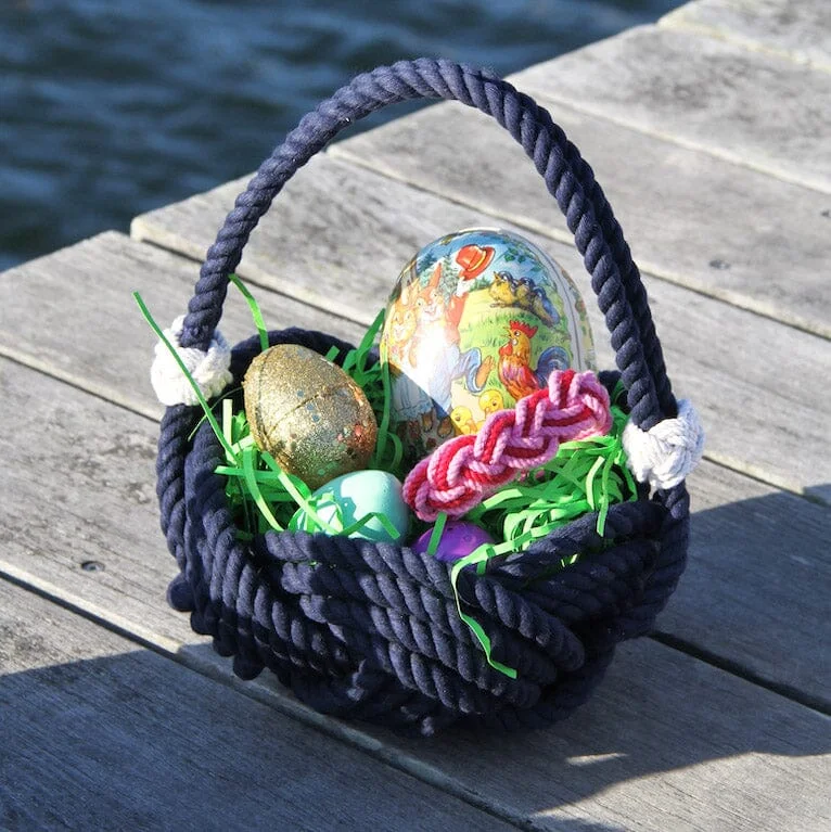 Celtic Knotted Navy Basket