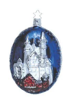 Neuschwanstein Castle Ornament, dark blue by Inge Glas of Germany