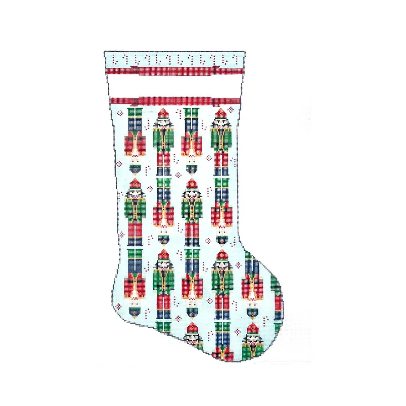 Nutcrackers on Blue Stocking