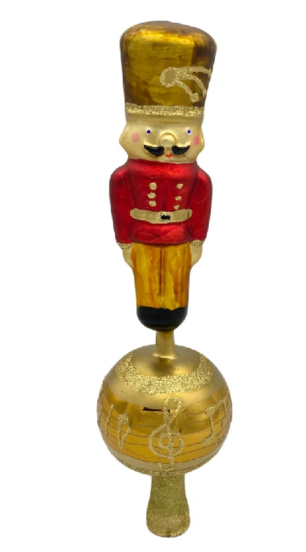 Nutcracker on Musical Ball Tree Topper by Inge Glas of Germany