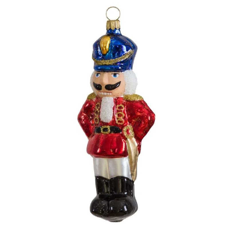 Nutcracker Soldier Ornament, red by Glas Bartholmes