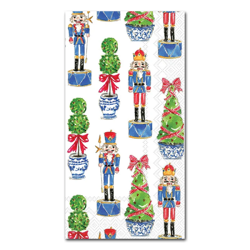 Nutcrackers & Holiday Topiary Paper Guest Towels - Buffet Napkins