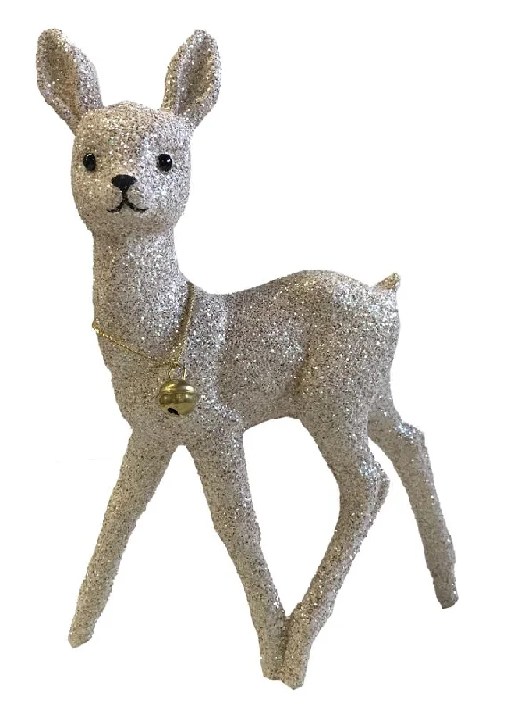 Deer, off white glittered, Plastic Figure by Ino Schaller