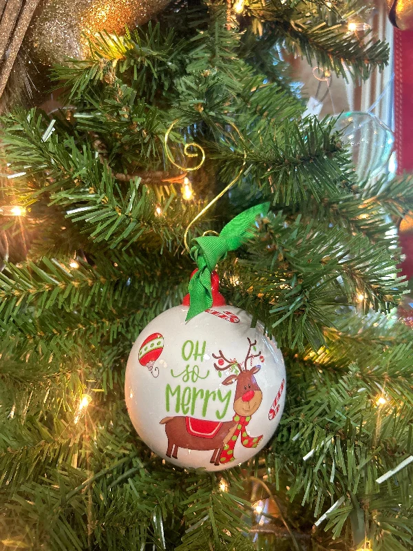 OH SO MERRY CERAMIC ORNAMENT