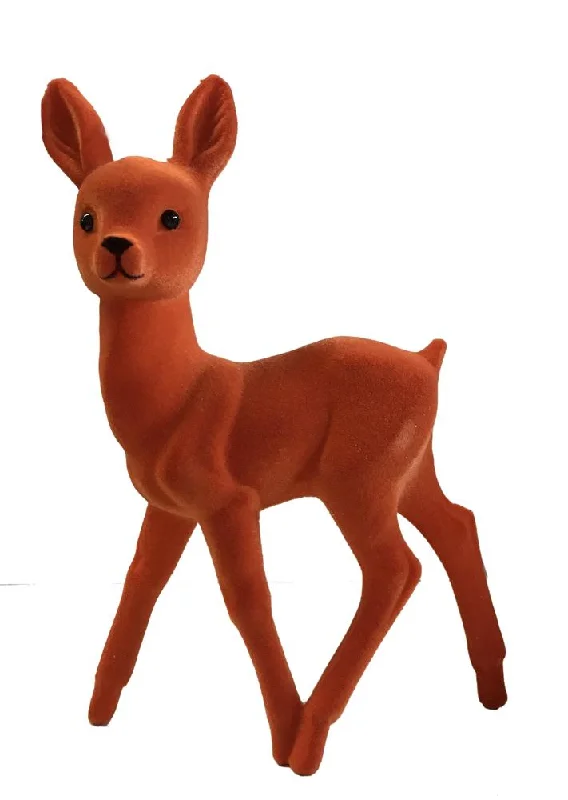 Deer, orange flocked, Plastic Figure by Ino Schaller