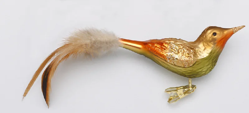 Orange Tipped Bird Ornament by Inge Glas of Germany