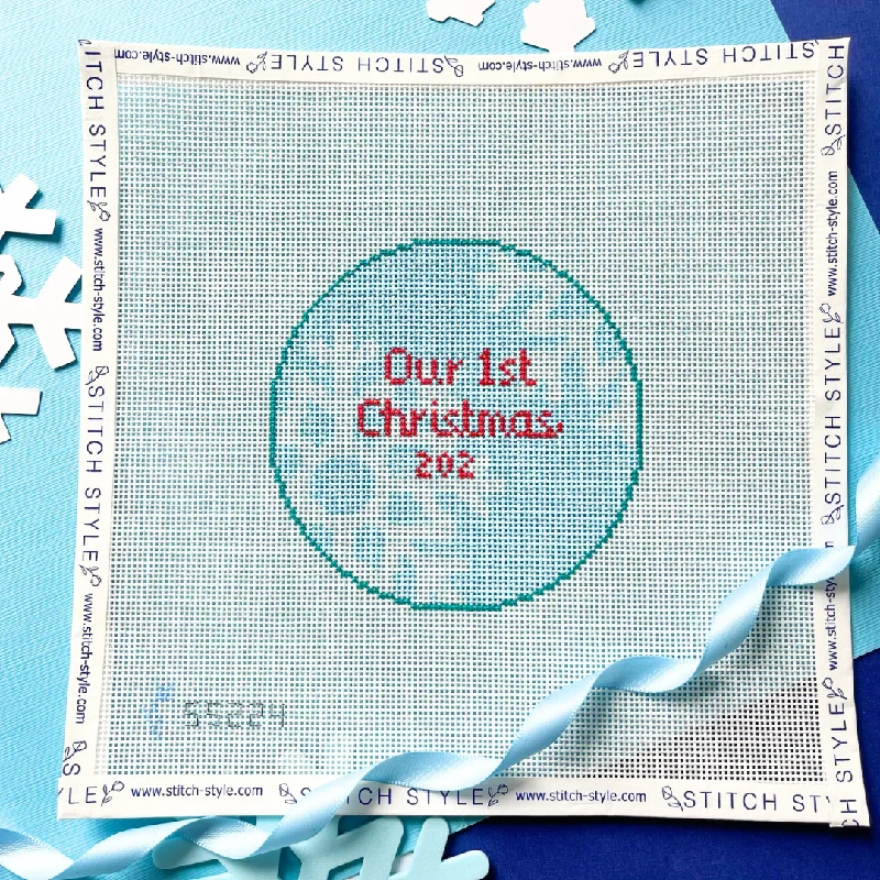 Our First Christmas Snowflake Needlepoint Ornament