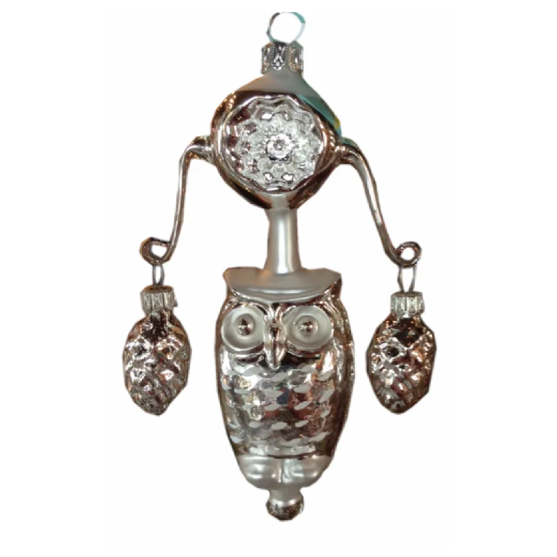 Owl on Lyre Ornament by Glas Bartholmes