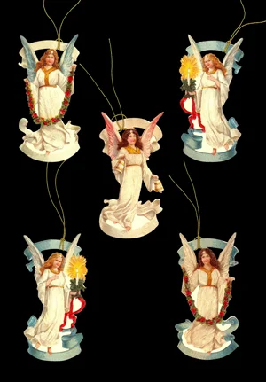 Package of 5 Angel Victorian Style Scrap Gift Tags by Ernst Freihoff Papierwaren