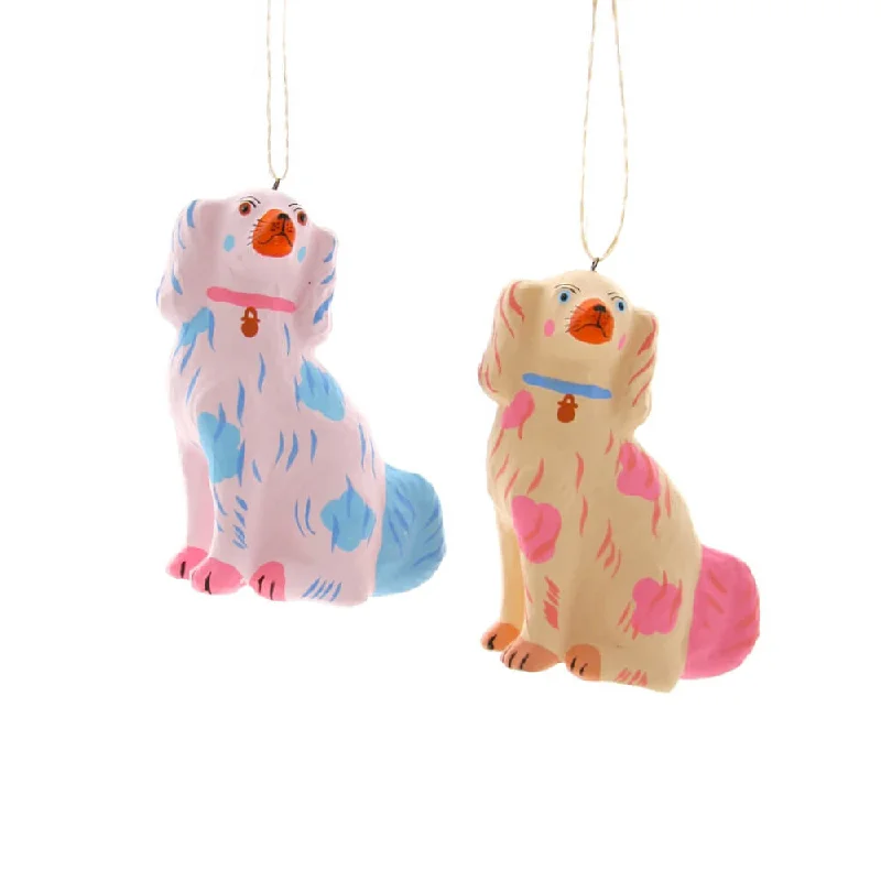 Pastel Staffordshire Dog Ornament 4.25"