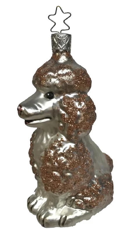 Perfect Poodle Ornament, brown by Inge Glas of Germany