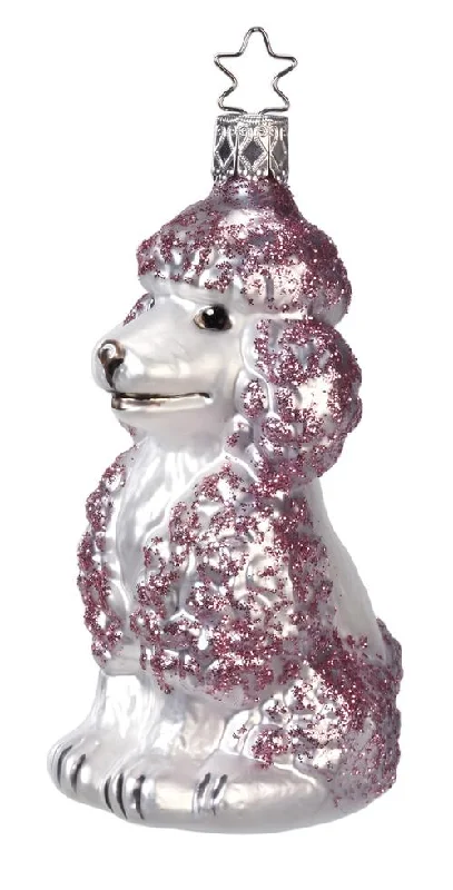 Perfect Poodle Ornament, pink by Inge Glas of Germany