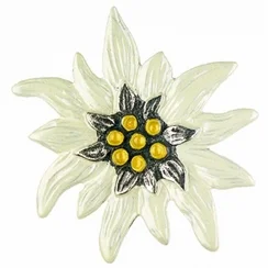 Pewter Edelweiss Pin by Kuehn Pewter