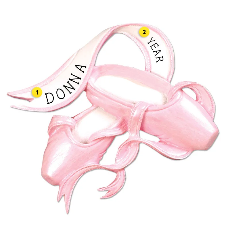 Personalized Pink Ballet Shoes Ornament