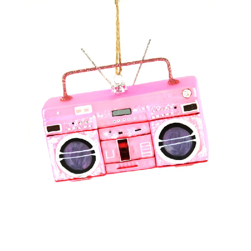 Pink Boombox Ornament 5"