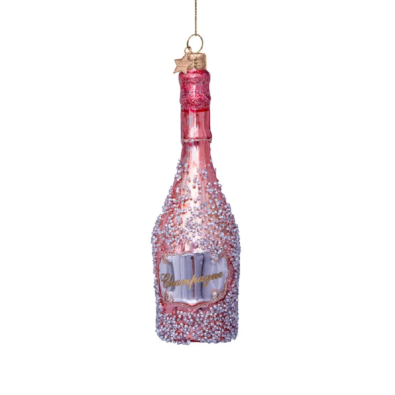 Pink Champagne Bottle Ornament