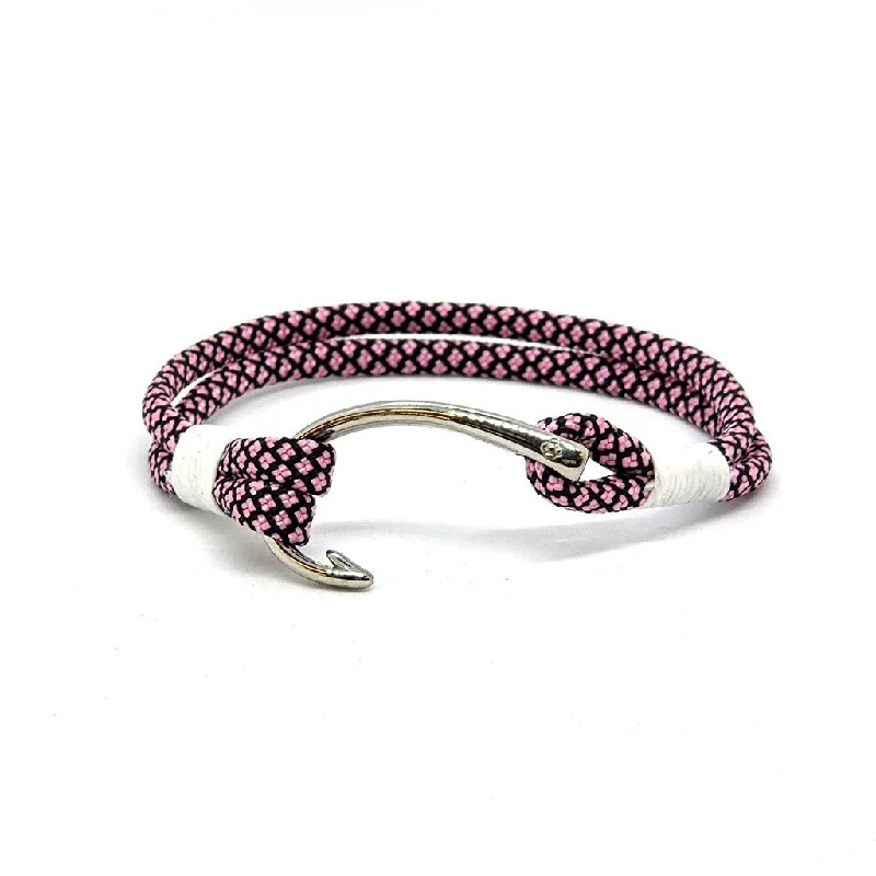 Pink Diamond Nautical Fish Hook Bracelet 326