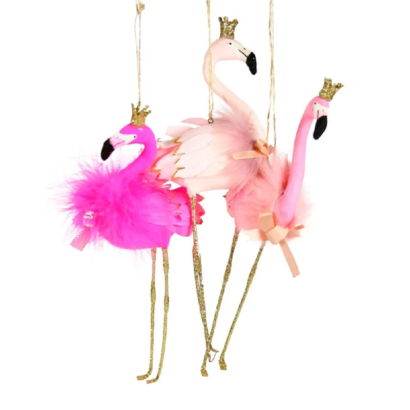 Pink Heraldly Flamingo Ornament 8.75"