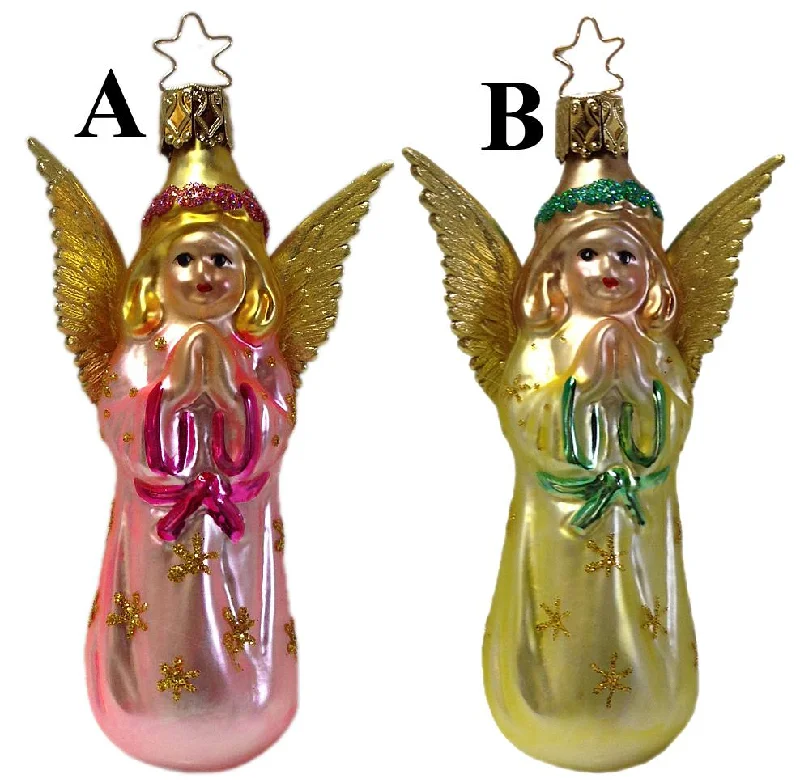 Pink Prayers from Heaven Angel Ornament by Inge Glas of Germany