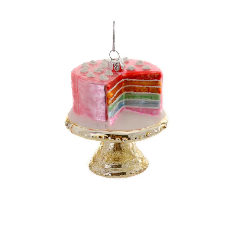 Pink Rainbow Cake Ornament 3.5"