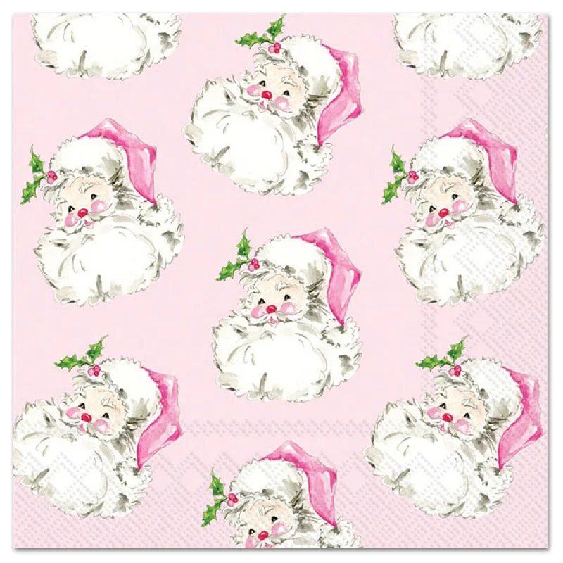 Pink Santa Paper Luncheon Napkins