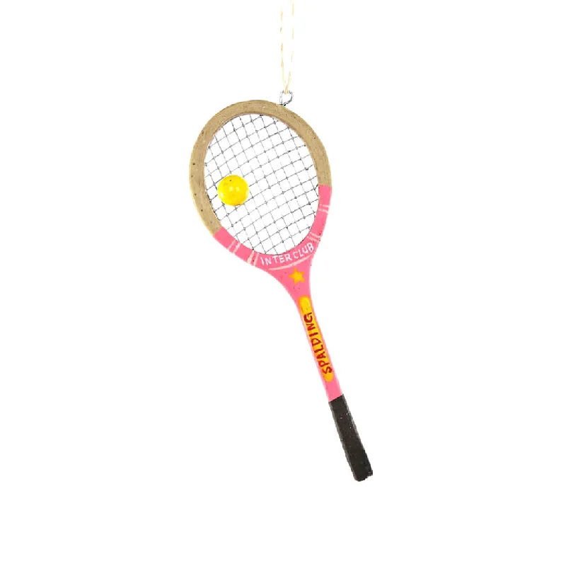 Pink Tennis Racket Ornament 5"