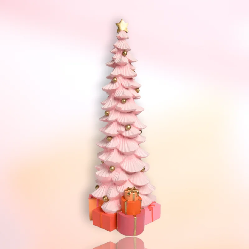 Pink Tree w/Gifts