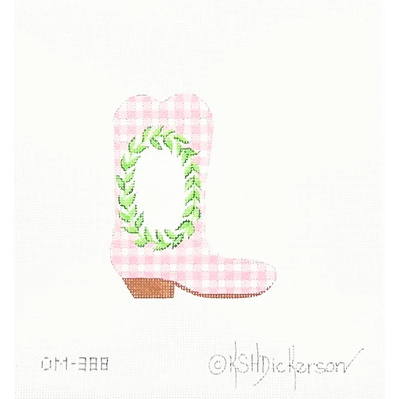 Pink Wreath Mini Cowgirl Boot