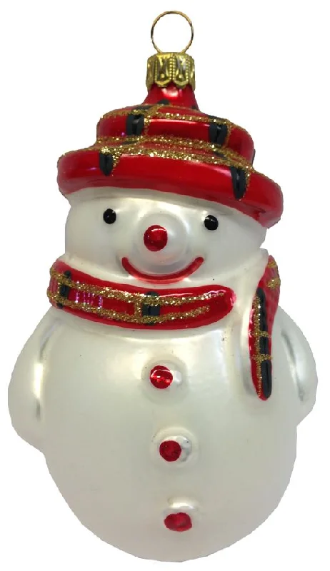 Plaid Snowman Ornament by Old German Christmas