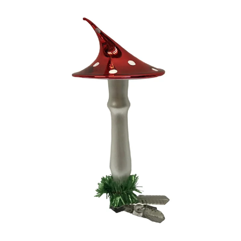 Pointy Top Clip-On Mushroom Ornament by Glas Bartholmes