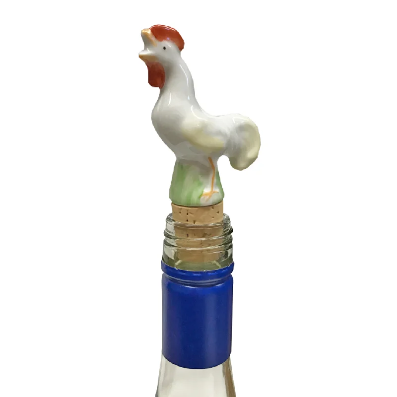 Porcelain Rooster wine stopper by Lindner Porcelain