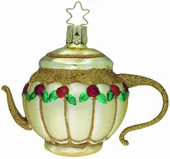 Pot of Roses Teapot Ornament by Inge Glas of Germany